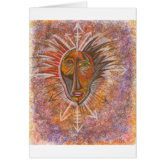 Abstrakt maskerar hälsningskort (Framsidan)