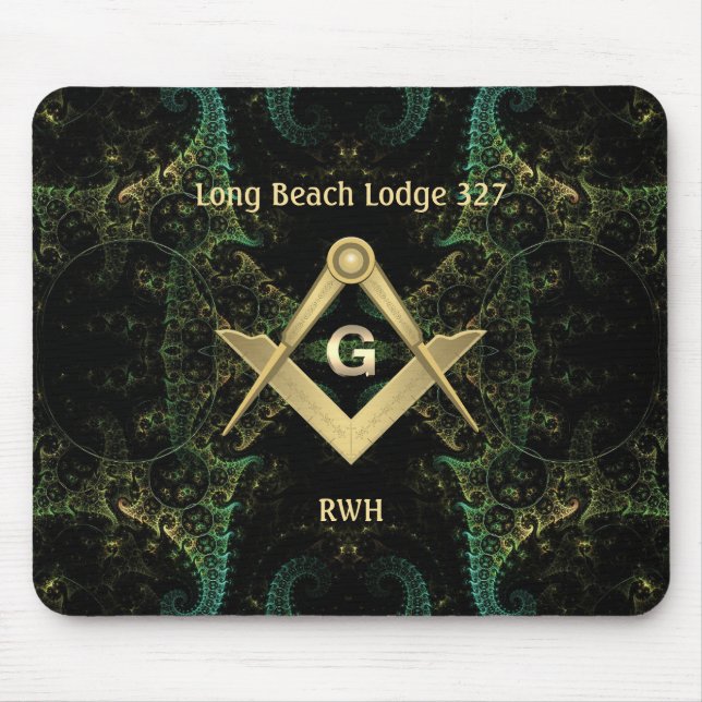 Abstrakt Masonic Monogrammed Mouse Pad Musmatta (Framsidan)