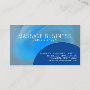 Abstrakt Massage Hår Salong Designer Blå Visitkort