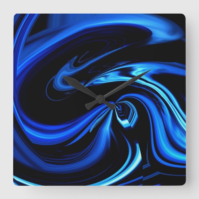 Abstrakt Matande blåval Fyrkantig Klocka (Framsida)