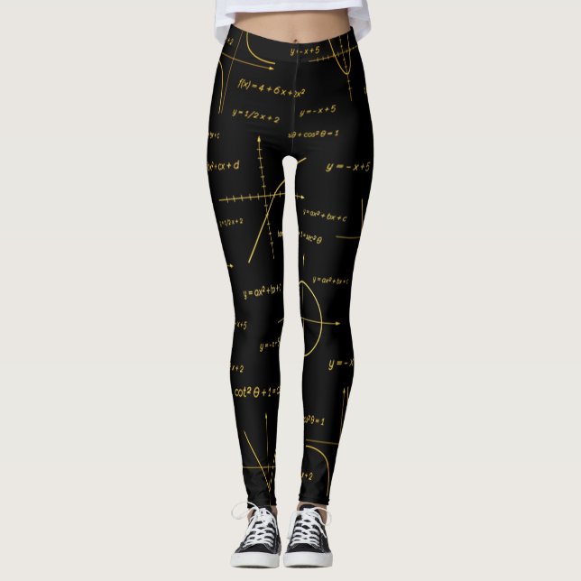Abstrakt math mönster leggings (Framsida)