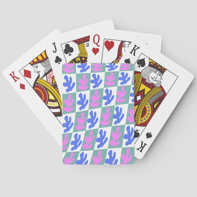 Abstrakt Matisse Inspired Löv Plant Kontrollerad Casinokort (Baksidan)