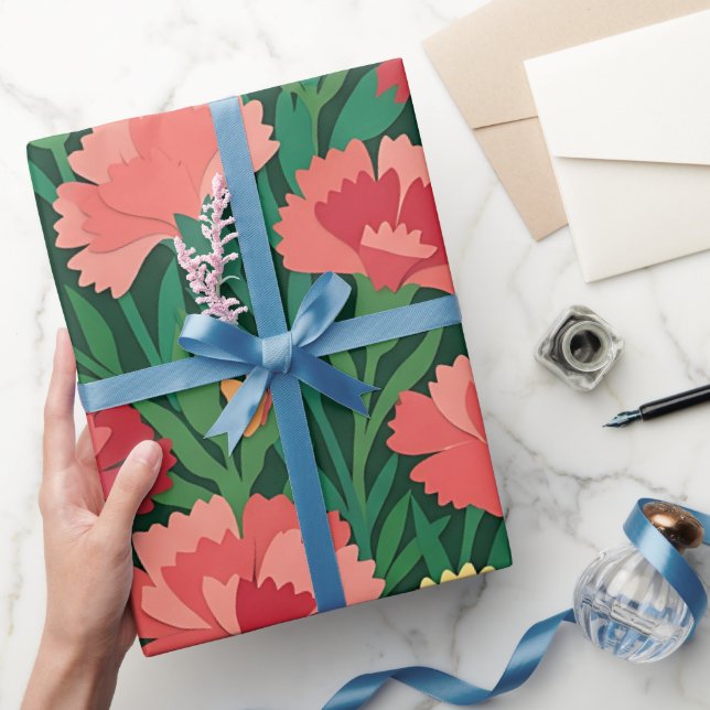 Abstrakt Matisse Nejlikor Inpackningspapper Presentpapper (Gifting)