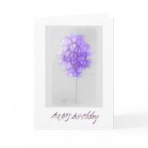 ABSTRAKT MAUVE FLOWER BIRTHDAY CARD