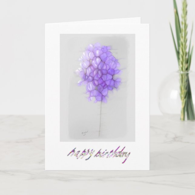 ABSTRAKT MAUVE FLOWER BIRTHDAY CARD KORT (Framsida)