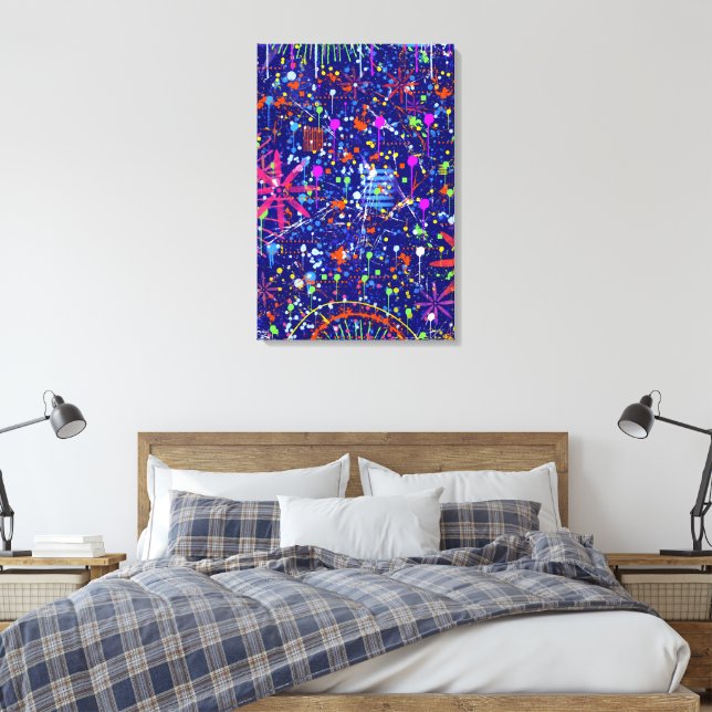 Abstrakt Maximalism: Karusell på Natten Canvastryck (Insitu (sovrum))