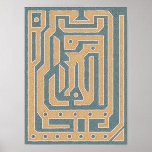 Abstrakt Maze Art Design för texturerad skalsedel Poster