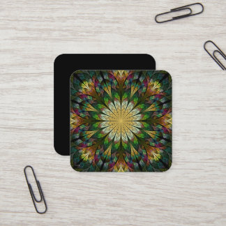 Abstrakt med böjd blomma fyrkantigt visitkort