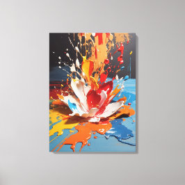 Abstrakt med dynamisk stänk, färgstark väggkonst canvastryck