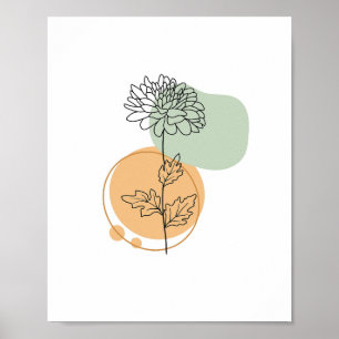 Abstrakt med enkel Chic minimalistisk Boho Stil Bl Poster