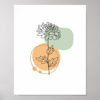 Abstrakt med enkel Chic minimalistisk Boho Stil Bl Poster