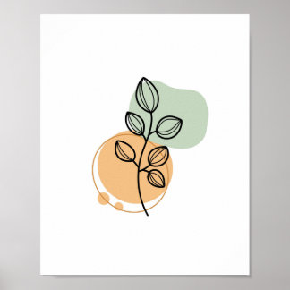 Abstrakt med enkel Chic minimalistisk Boho Stil Bl Poster
