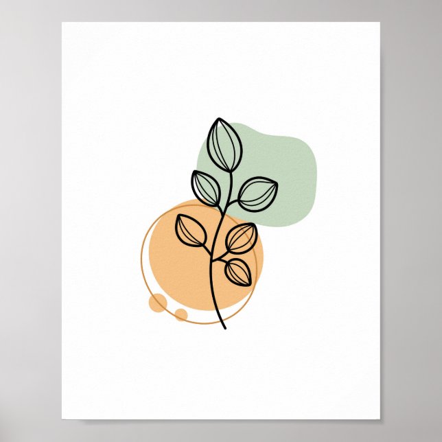 Abstrakt med enkel Chic minimalistisk Boho Stil Bl Poster (Framsidan)