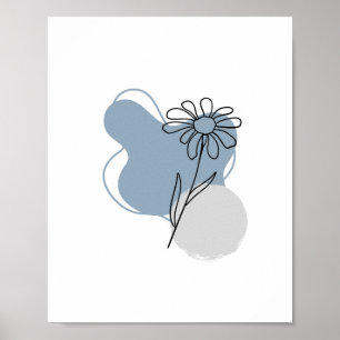 Abstrakt med enkel Chic minimalistisk Boho Stil Bl Poster