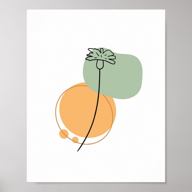 Abstrakt med enkel Chic minimalistisk Boho Stil Bl Poster (Framsidan)
