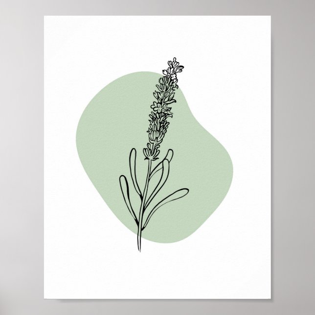 Abstrakt med enkel Chic minimalistisk Boho Stil Bl Poster (Framsidan)