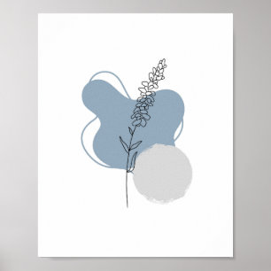 Abstrakt med enkel Chic minimalistisk Boho Stil Bl Poster