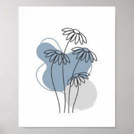 Abstrakt med enkel Chic minimalistisk Boho Stil Bl Poster