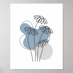 Abstrakt med enkel Chic minimalistisk Boho Stil Bl Poster