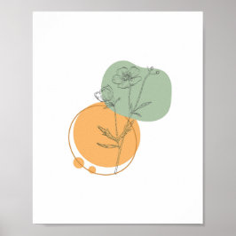 Abstrakt med enkel Chic minimalistisk Boho Stil Bl Poster