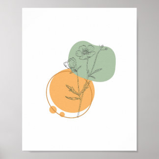 Abstrakt med enkel Chic minimalistisk Boho Stil Bl Poster