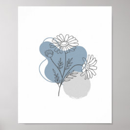 Abstrakt med enkel Chic minimalistisk Boho Stil Bl Poster