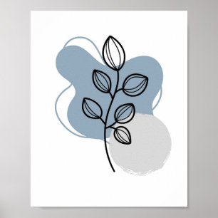 Abstrakt med enkel Chic minimalistisk Boho Stil Bl Poster