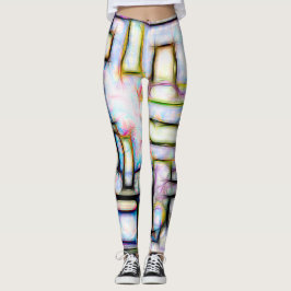 Abstrakt med färgad vattenfärg Geometric Modern Leggings