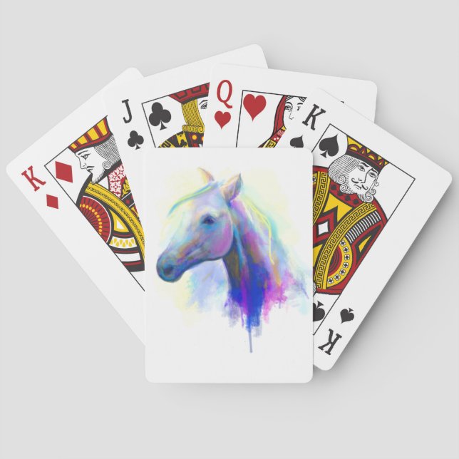 Abstrakt med flera färgaders huvudhäst . casinokort (Baksidan)