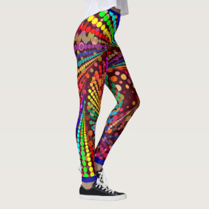 Abstrakt med flera Färger med blå Mode Leggings