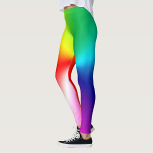 abstrakt med glänsande regnbåge leggings
