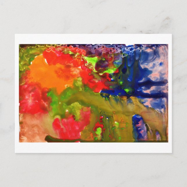 Abstrakt med orange nr 1 vykort (Framsida)