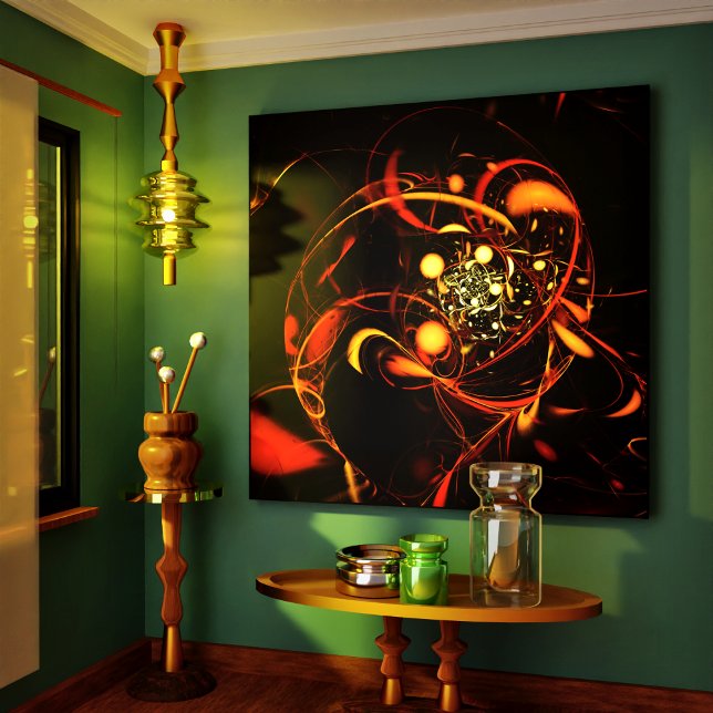 Abstrakt med pulsslag Art Wrapped Canvas Skriv ut (Heartbeat Abstract Art Wrapped Canvas Print)