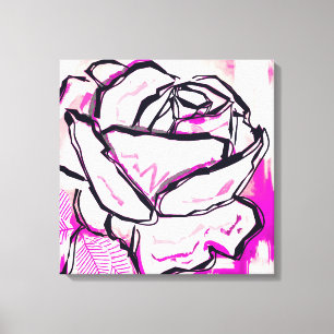 Abstrakt med rosa ros-vattenfärg, färgkonst för he canvastryck