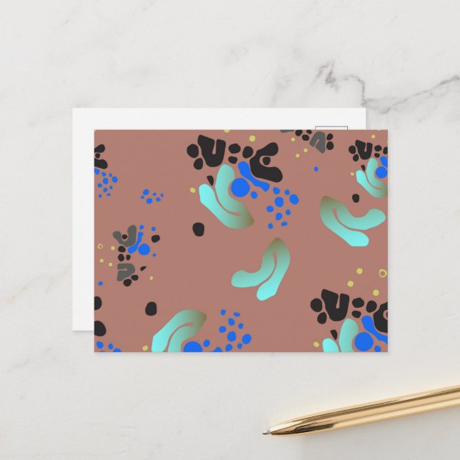 Abstrakt med vykort Färg Blobs Roligt (Fram/Back In Situ)