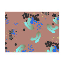 Abstrakt med vykort Färg Blobs Roligt