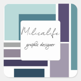 Abstrakt, media i social fyrkantigt klistermärke