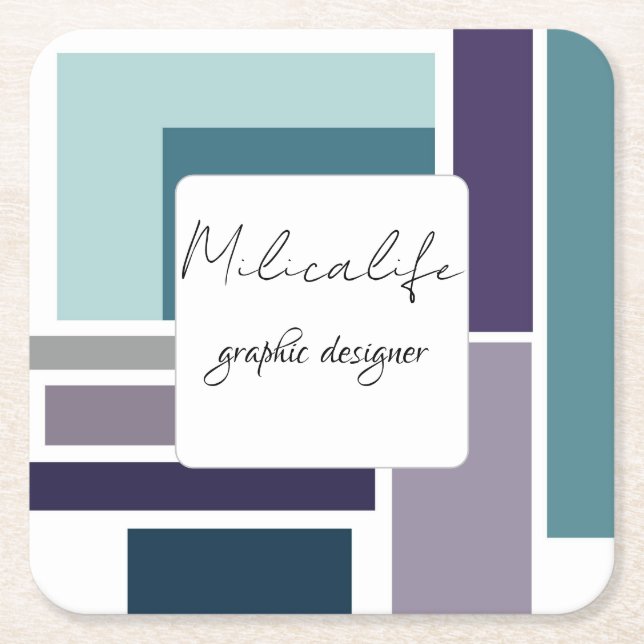 Abstrakt, media i social underlägg papper kvadrat (Framsidan)