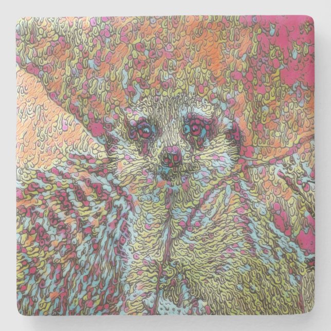 Abstrakt Meerkat Stenunderlägg (Framsidan)