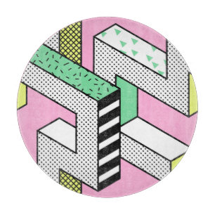 Abstrakt Memphis: 80s geometriska former.