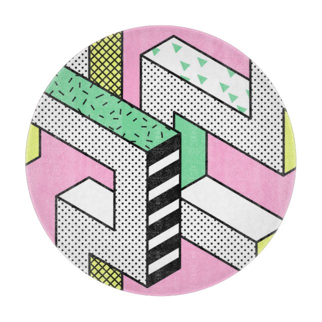 Abstrakt Memphis: 80s geometriska former. (Framsidan)