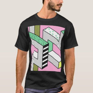 Abstrakt Memphis: 80s geometriska former. T Shirt