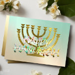 Abstrakt Menorah Colorful Lycklig Hanukkah Guld Helgkort<br><div class="desc">Utformningar av Umua. Tryckt och avsänt av Zazzle eller deras närstående företag.</div>