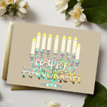 Abstrakt Menorah Colorful Lycklig Hanukkah Helgkort<br><div class="desc">Utformningar av Umua. Tryckt och avsänt av Zazzle eller deras närstående företag.</div>