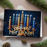 Abstrakt Menorah Lycklig Hanukkah Helgkort<br><div class="desc">Helgdag temaobjekt designade av Umua. Tryckt och avsänt av Zazzle eller deras närstående företag.</div>