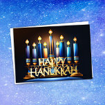 Abstrakt Menorah Lycklig Hanukkah Helgkort<br><div class="desc">Helgdag temaobjekt designade av Umua. Tryckt och avsänt av Zazzle eller deras närstående företag.</div>