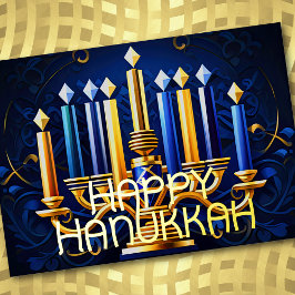 Abstrakt Menorah Lycklig Hanukkah Helgkort