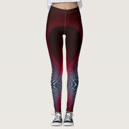 Abstrakt Metallic Echo House med Red Soundwave Leggings