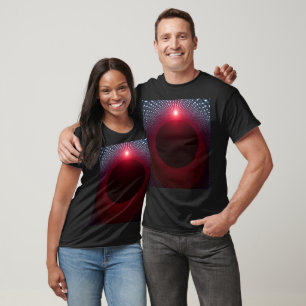 Abstrakt Metallic Echo House med Red Soundwave T Shirt