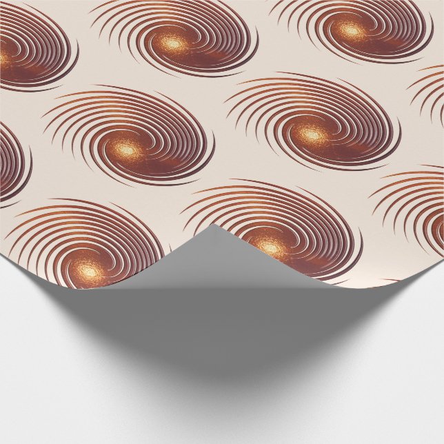 Abstrakt metallisk guld- spiral presentpapper (Hörn)